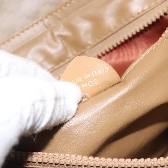 CELINE Macadam Canvas Hand Bag Beige Gold Auth 122202 - Picture 2 of 15